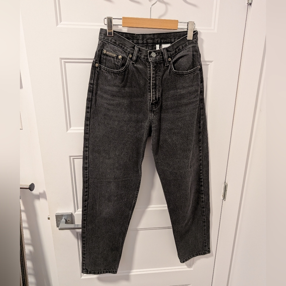Calvin Klein/Vintage Black Denim Mom Jeans Sz 8